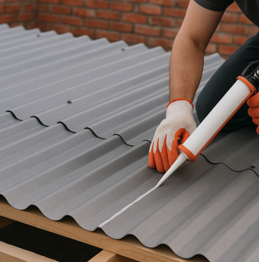 DIY tin roof repair – sealing holes and fixing flashing